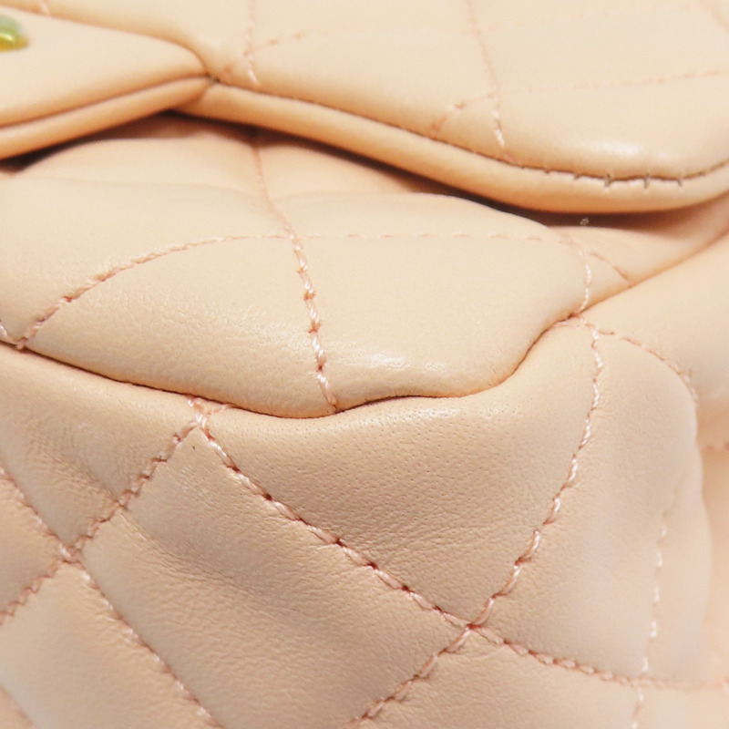 粉橘色 羊皮 Coco 17金球 鏈帶 肩背包 金釦【CHANEL 香奈兒】 A35200-10