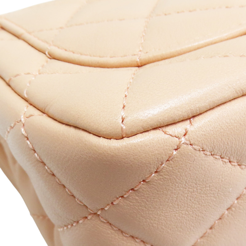 粉橘色 羊皮 Coco 17金球 鏈帶 肩背包 金釦【CHANEL 香奈兒】 A35200-11