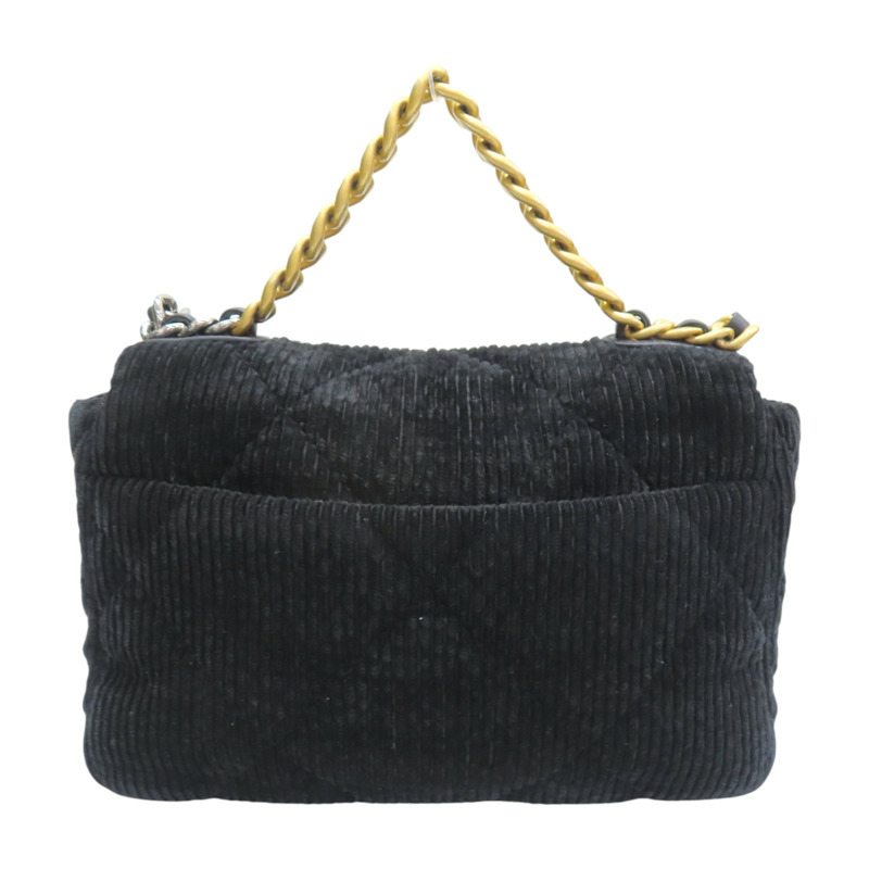 黑色 單寧布 BK Velvet 19包 26CM 鍊帶 肩背包【CHANEL 香奈兒】 AS1160-1