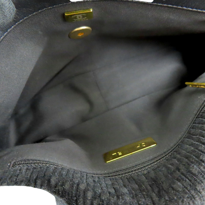 黑色 單寧布 BK Velvet 19包 26CM 鍊帶 肩背包【CHANEL 香奈兒】 AS1160-4