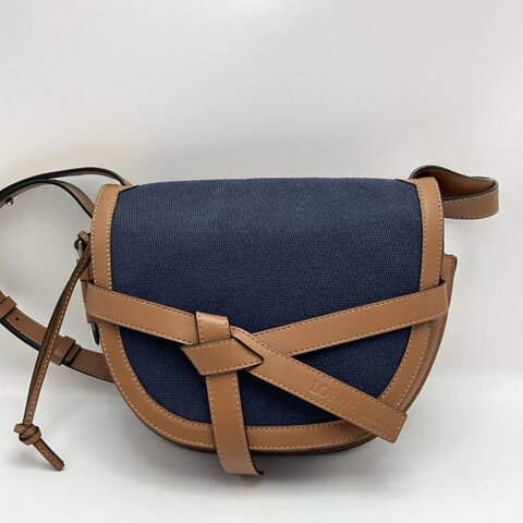 LOEWE焦糖牛仔馬鞍肩背斜背包23*19*10 98新配件塵袋