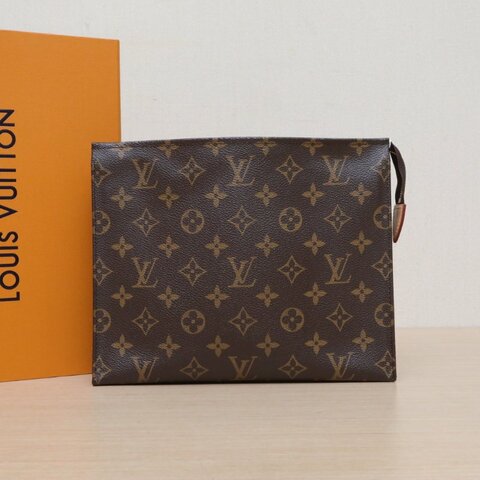 LOUIS VUITTON PocheToilette26號洗漱包老花PVC2021肩背包