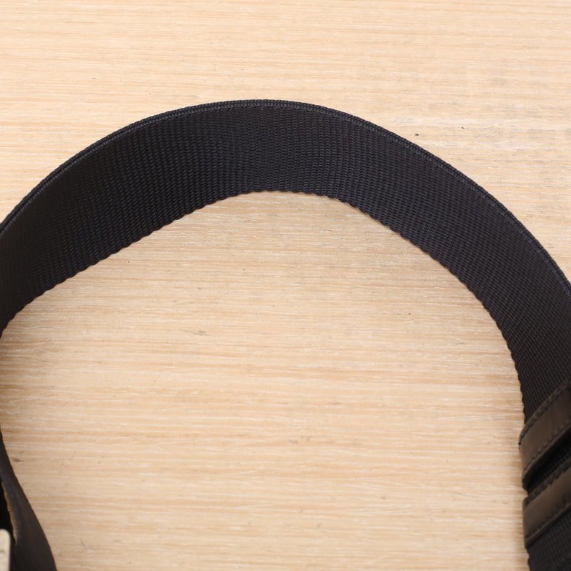 PRADA 黑色尼龍銀扣拼皮手提單肩包肩背包-2