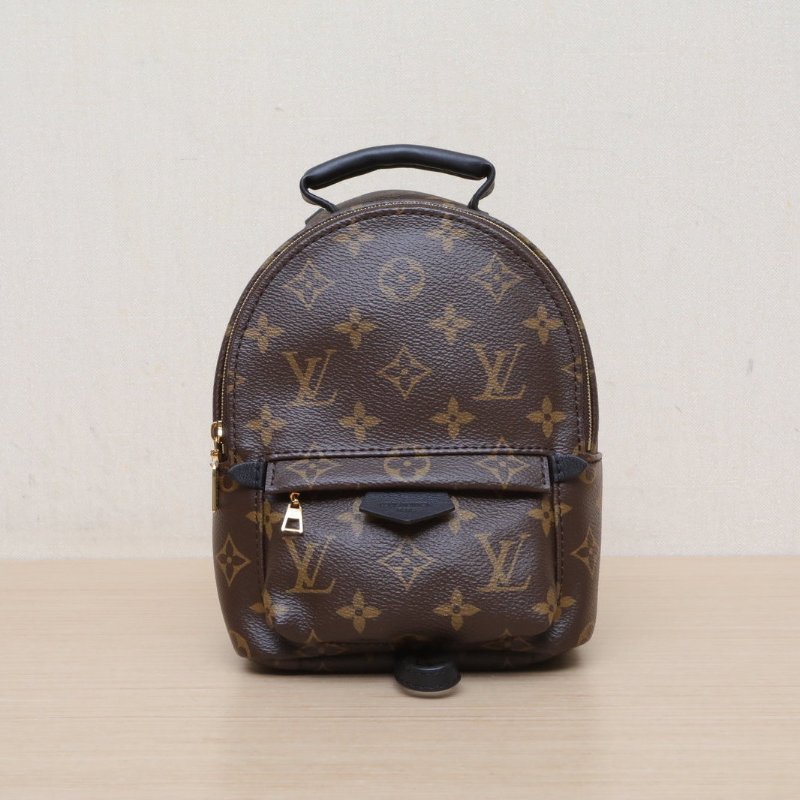 LOUIS VUITTON PalmSprings小書包Mini17新款拉鏈外露老花PVC晶片肩背包-1