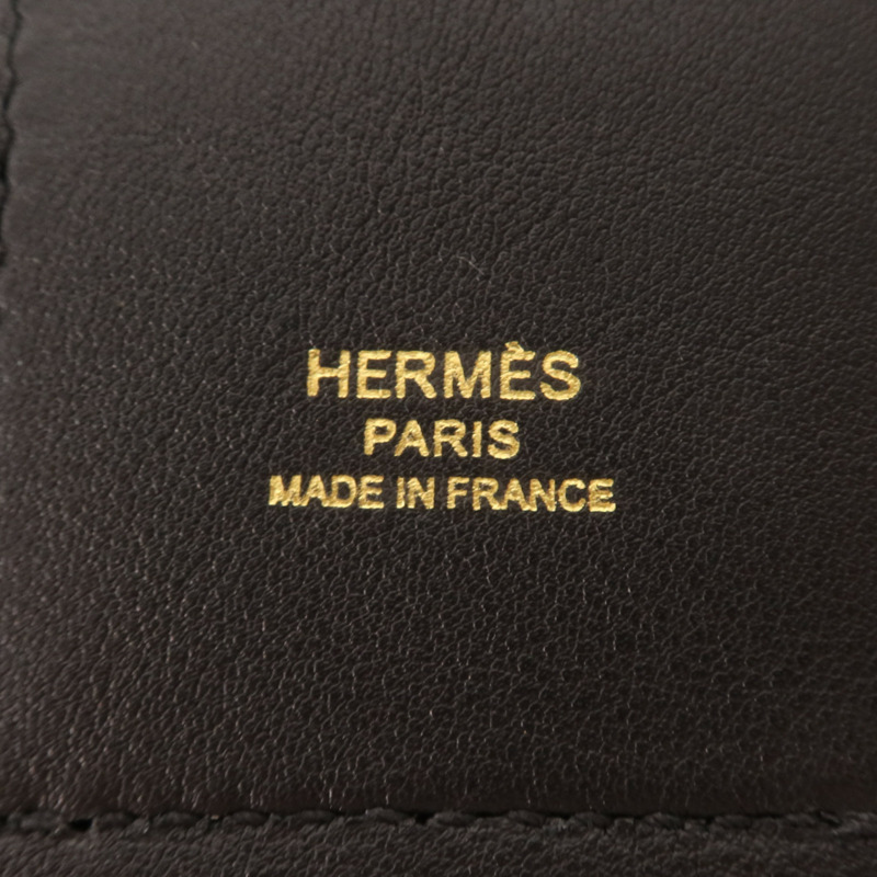 HERMES Epsom/Swift皮革Kelly Pocket Strap金扣肩帶Noir-6