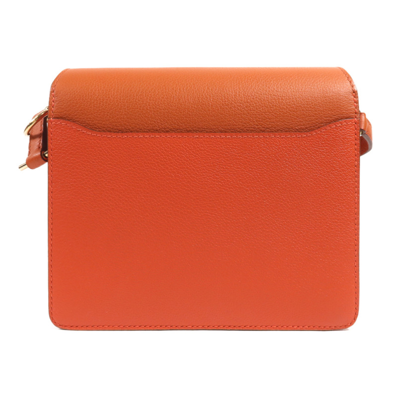 HERMES Evercolor皮革Mini Roulis金扣肩背袋Cuivre/Capucine-1