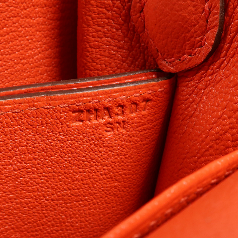 HERMES Evercolor皮革Mini Roulis金扣肩背袋Cuivre/Capucine-6