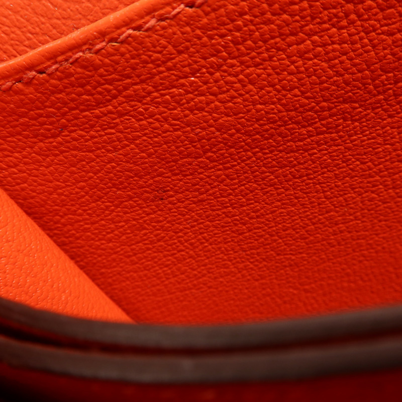 HERMES Evercolor皮革Mini Roulis金扣肩背袋Cuivre/Capucine-13