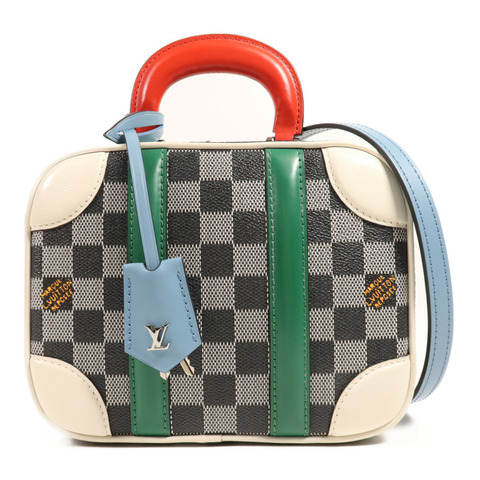 LOUIS VUITTON Damier Valisette BB銀扣手挽肩背兩用袋