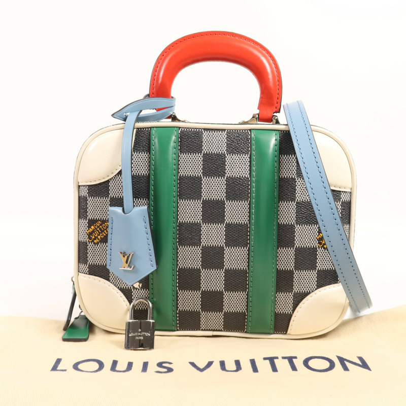 LOUIS VUITTON Damier Valisette BB銀扣手挽肩背兩用袋-12