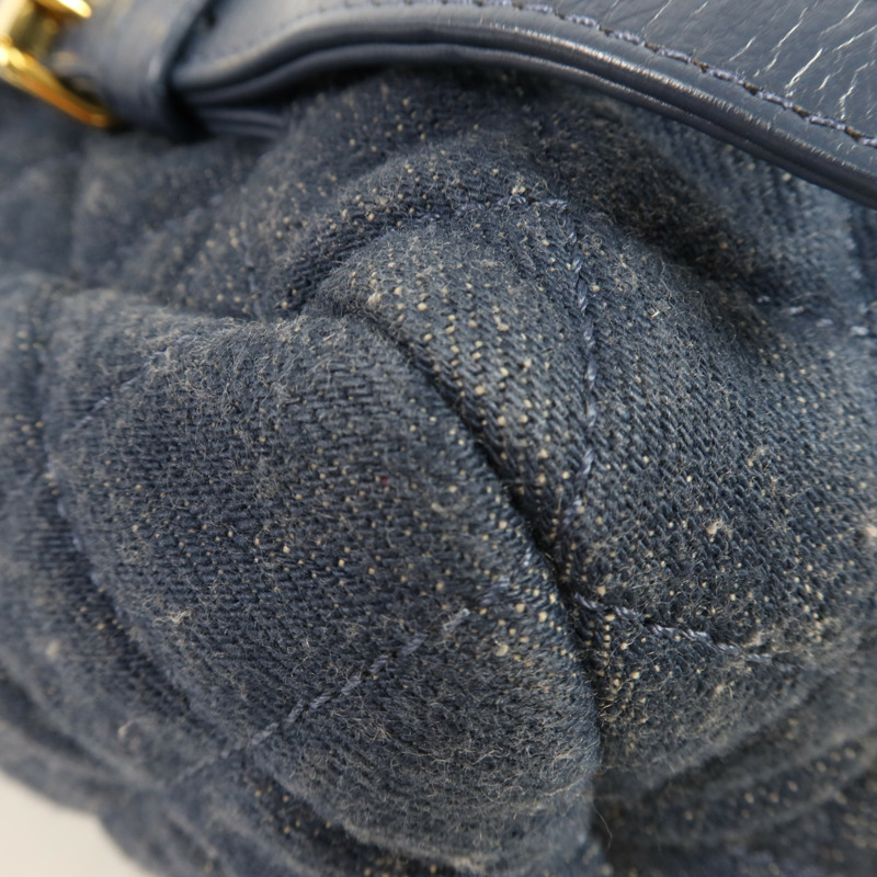 CHANEL 牛仔布Backpack金扣背包-8