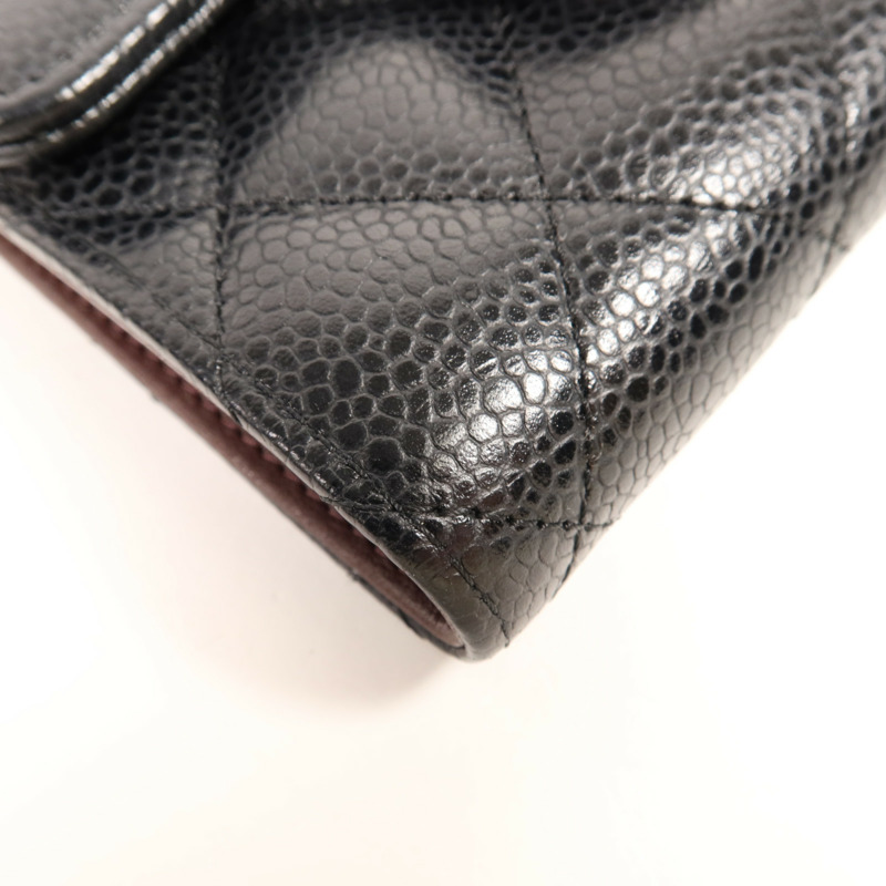 CHANEL 牛皮皮革Classic Trifold Wallet金扣錢包-11