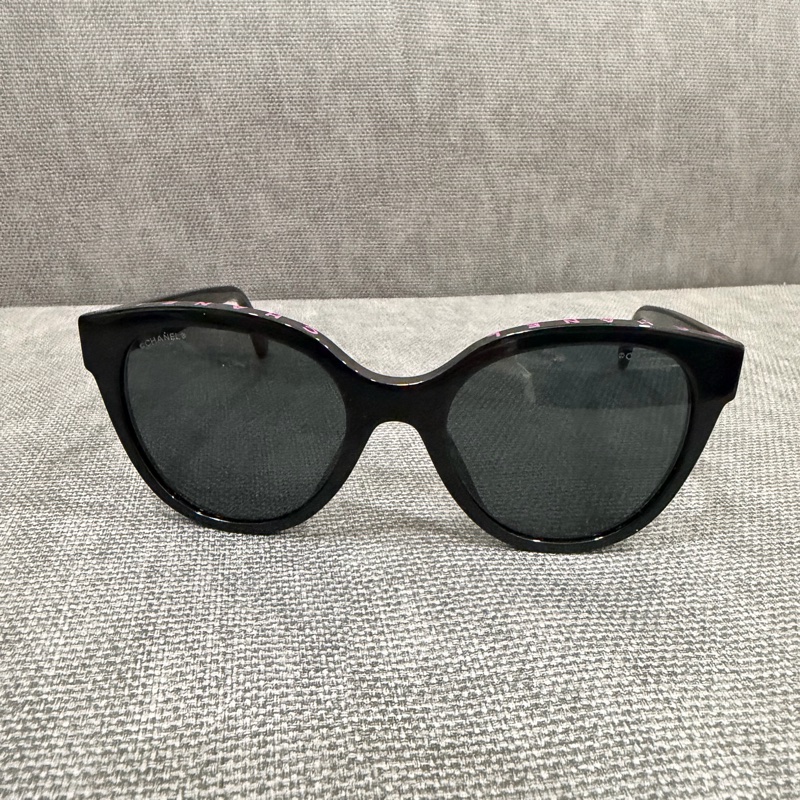 CHANEL 粉色logo太陽眼鏡 墨鏡 貓眼鏡片-6