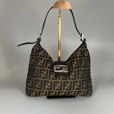 FENDI VINTAGE滿版老花帆布單肩包