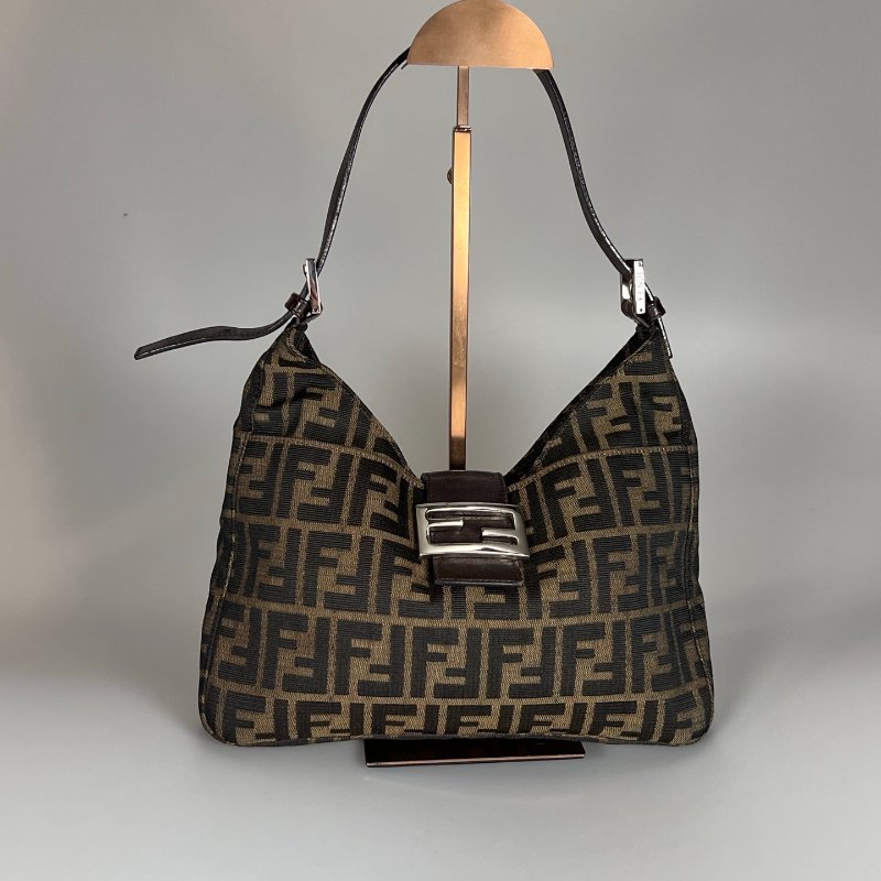 FENDI VINTAGE滿版老花帆布單肩包-0