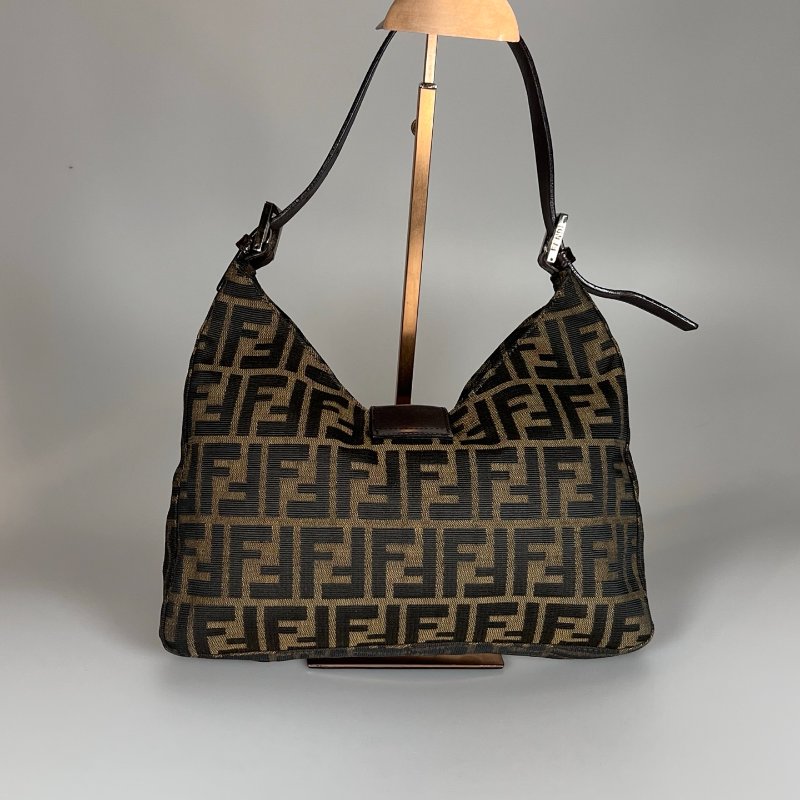 FENDI VINTAGE滿版老花帆布單肩包-1