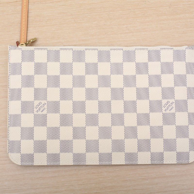 LOUIS VUITTON Neverfull中號31配子袋白棋格PVC金扣2020肩背包-2