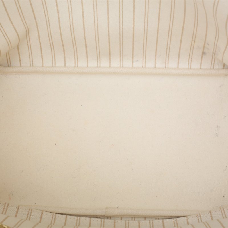 LOUIS VUITTON Neverfull中號31配子袋白棋格PVC金扣2020肩背包-3