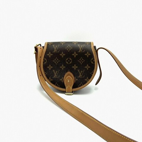 LV 經典老花小號肩背斜背馬鞍包 18*15*8 98新配件塵袋