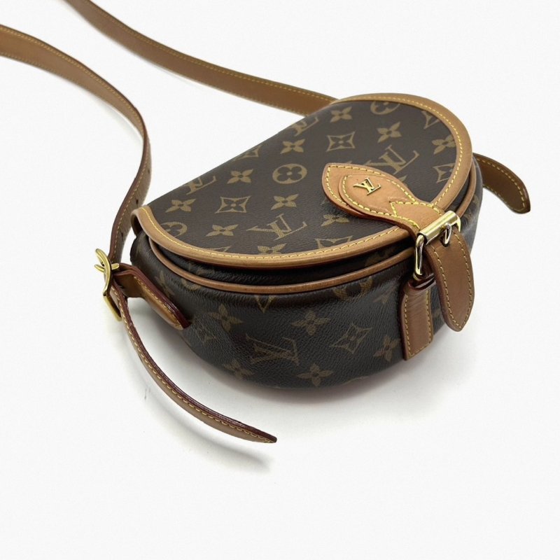 LV 經典老花小號肩背斜背馬鞍包 18*15*8 98新配件塵袋-2