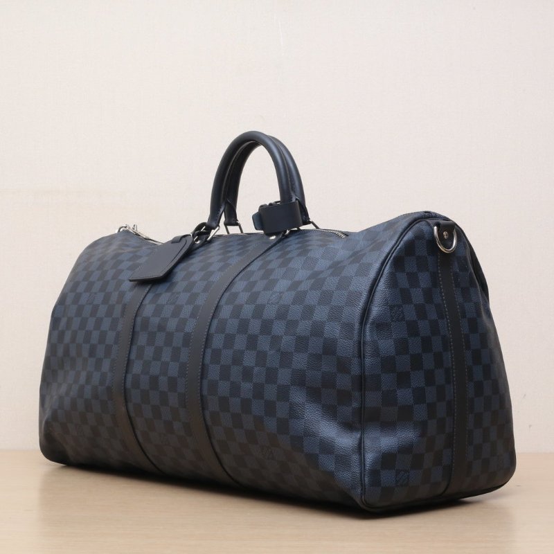 LOUIS VUITTON KEEPALL55配肩帶藍色PVC2015肩背包-4