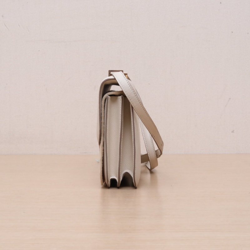 HERMES Constance康康1910奶昔白Epsom皮Y刻金扣肩背包-4