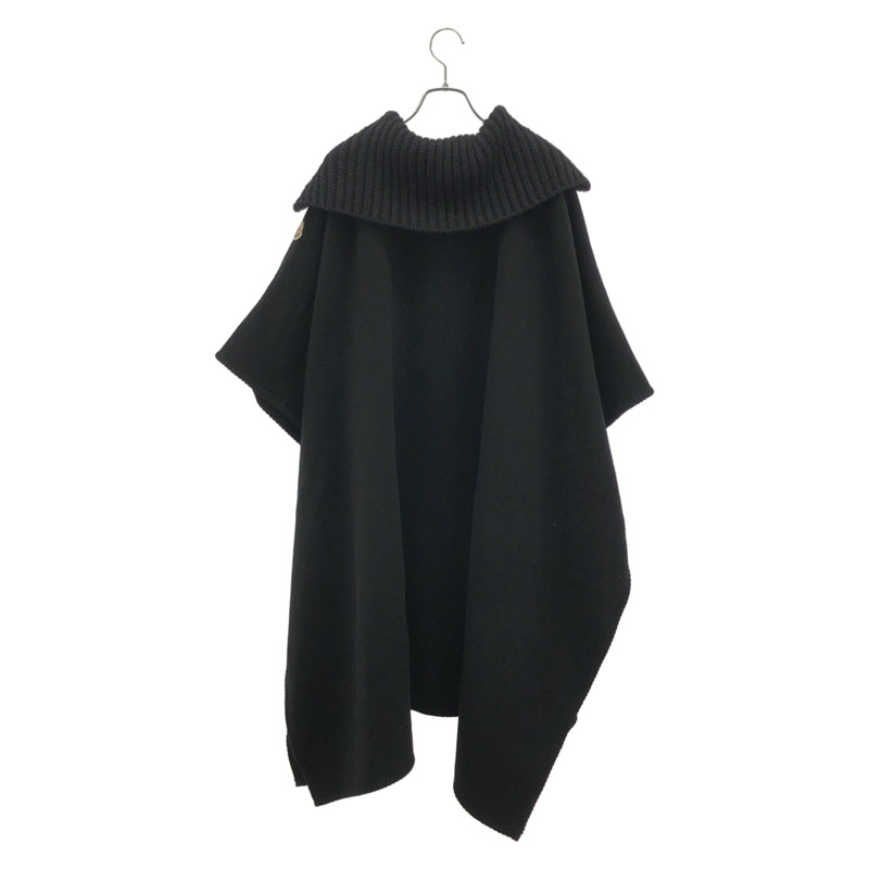 MONCLER 黑色羊毛披肩斗篷，均碼，二手，男女通用-1