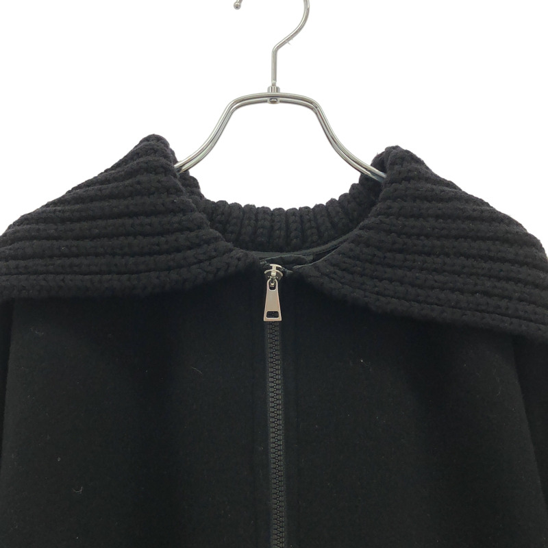 MONCLER 黑色羊毛披肩斗篷，均碼，二手，男女通用-2