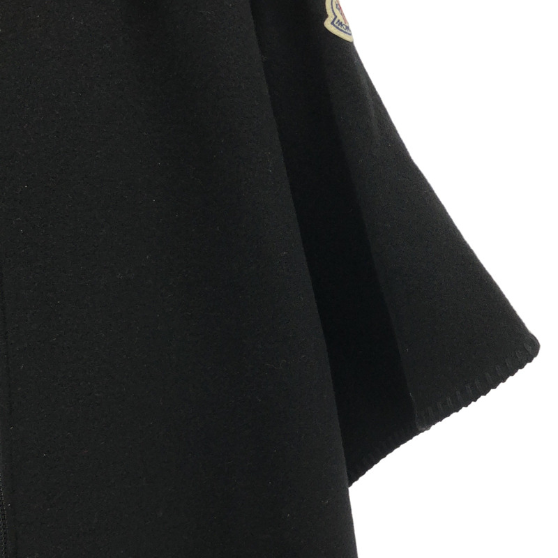 MONCLER 黑色羊毛披肩斗篷，均碼，二手，男女通用-3