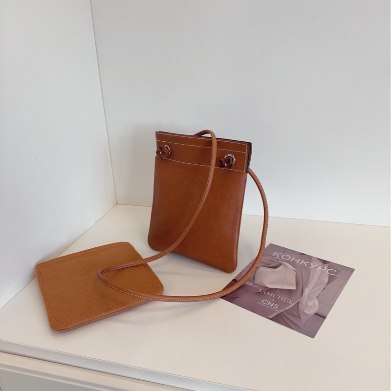 【97新🆕】Hermes Aline mini 金棕銀扣 馬鞍皮 C刻斜挎包-3
