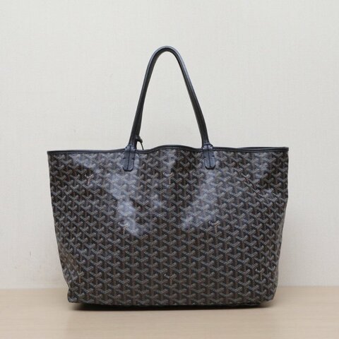 GOYARD SaintLouis購物袋子母包40大號黑色PVC銀扣肩背包