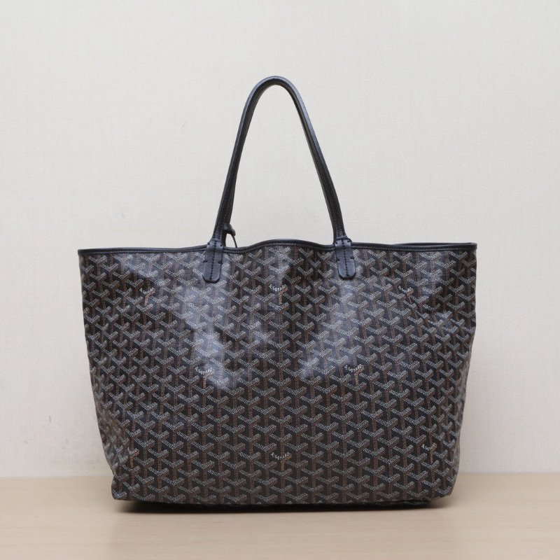 GOYARD SaintLouis購物袋子母包40大號黑色PVC銀扣肩背包-0