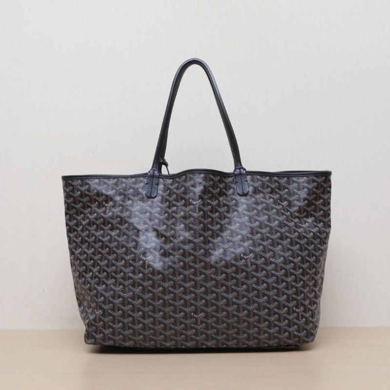 GOYARD SaintLouis購物袋子母包40大號黑色PVC銀扣肩背包-1