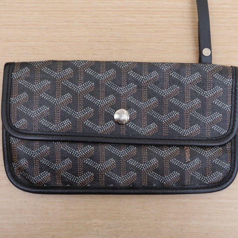 GOYARD SaintLouis購物袋子母包40大號黑色PVC銀扣肩背包-2