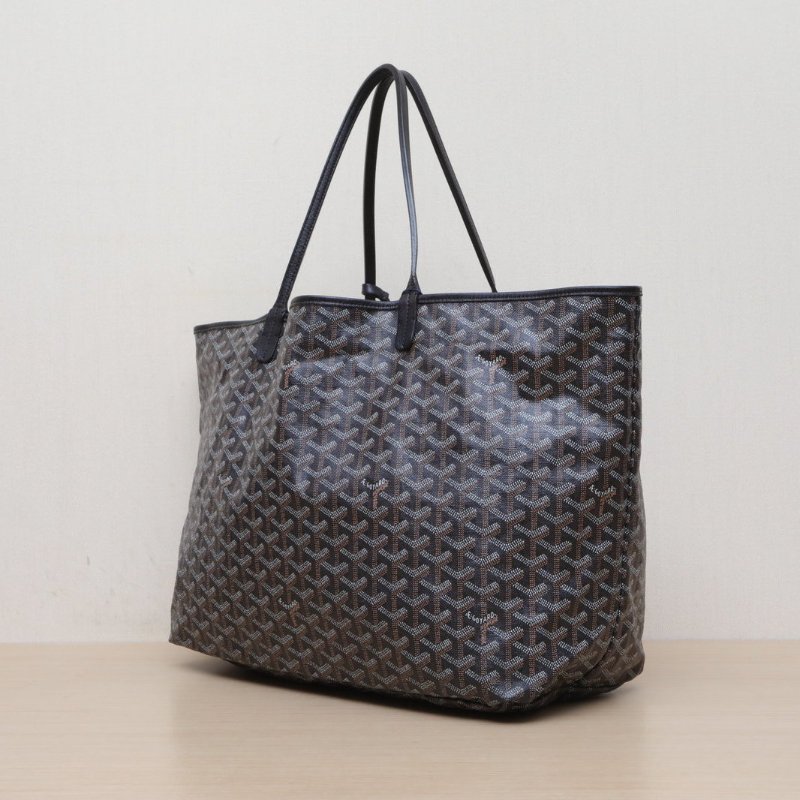 GOYARD SaintLouis購物袋子母包40大號黑色PVC銀扣肩背包-4