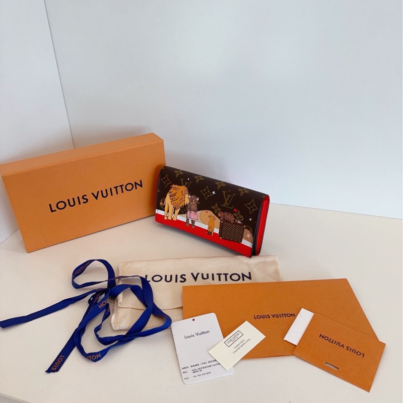 【98新全套🆕】LV 限定動物園老花翻蓋長錢包 可斜挎-3