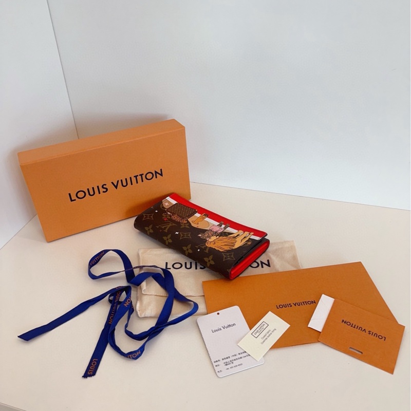 【98新全套🆕】LV 限定動物園老花翻蓋長錢包 可斜挎-7