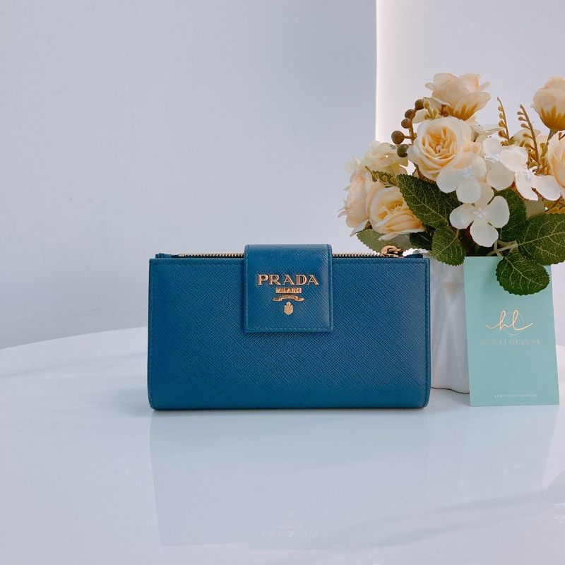 MS0388 PRADA 普拉達十字牛皮紋中號拉鍊銀包SAFFIANA LONG WALLET WITH ZIPPER-0