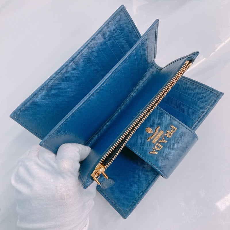 MS0388 PRADA 普拉達十字牛皮紋中號拉鍊銀包SAFFIANA LONG WALLET WITH ZIPPER-8