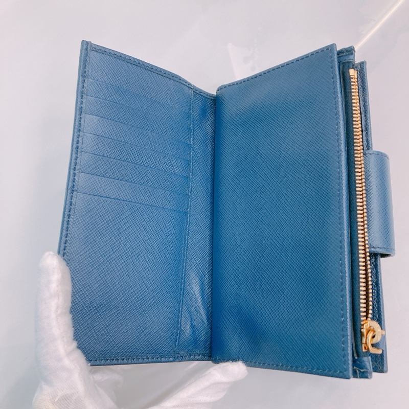 MS0388 PRADA 普拉達十字牛皮紋中號拉鍊銀包SAFFIANA LONG WALLET WITH ZIPPER-18