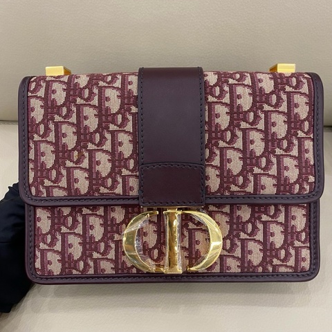 Dior迪奧 蒙田30 酒紅色老花