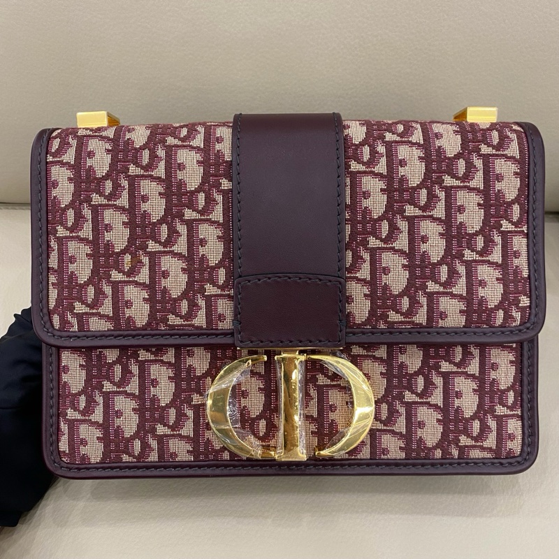 Dior迪奧 蒙田30 酒紅色老花-0