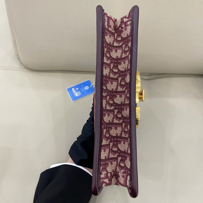 Dior迪奧 蒙田30 酒紅色老花-5