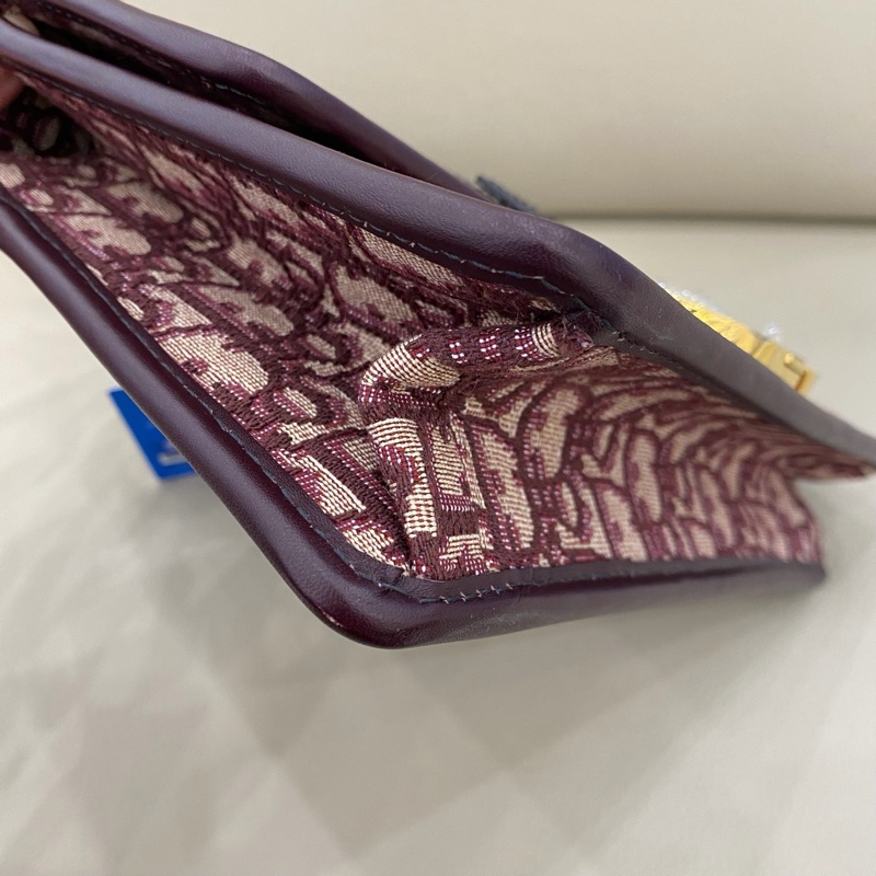 Dior迪奧 蒙田30 酒紅色老花-8