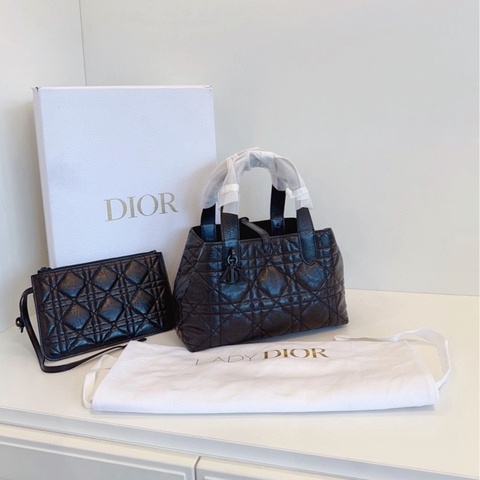 【99新閒置🆕】Dior Soblack Toujours全黑油蠟皮土著包 小號 手提單肩包