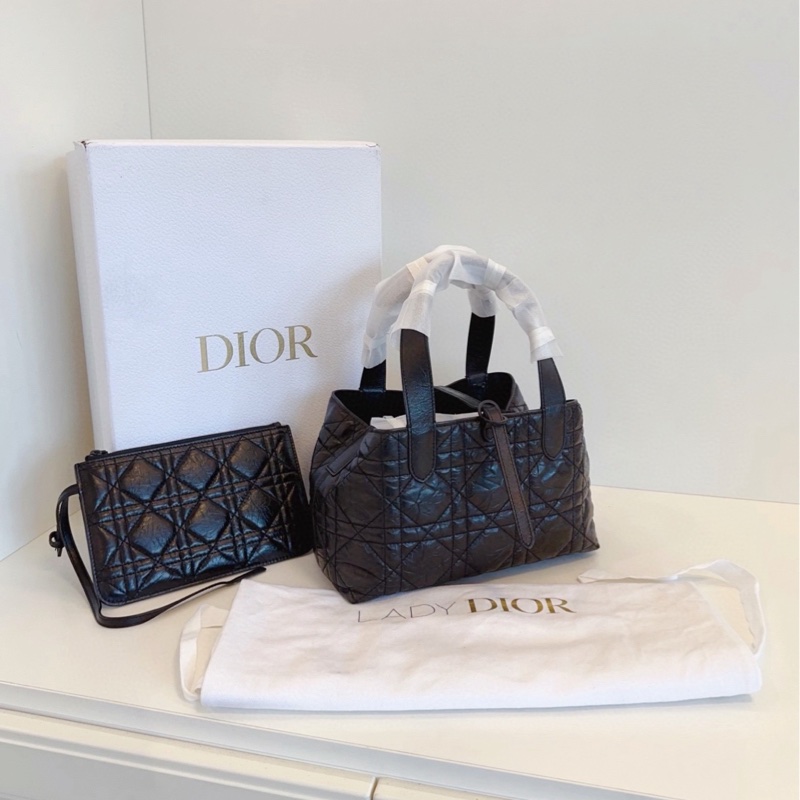 【99新閒置🆕】Dior Soblack Toujours全黑油蠟皮土著包 小號 手提單肩包-2