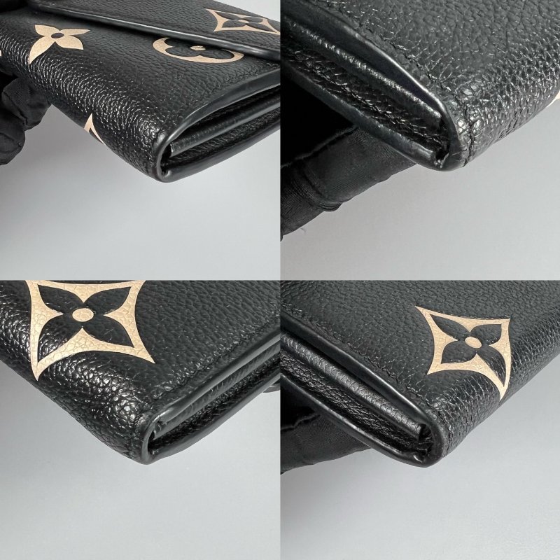 LV M80496/晶片款 Sarah黑壓紋信封掀蓋長夾-8