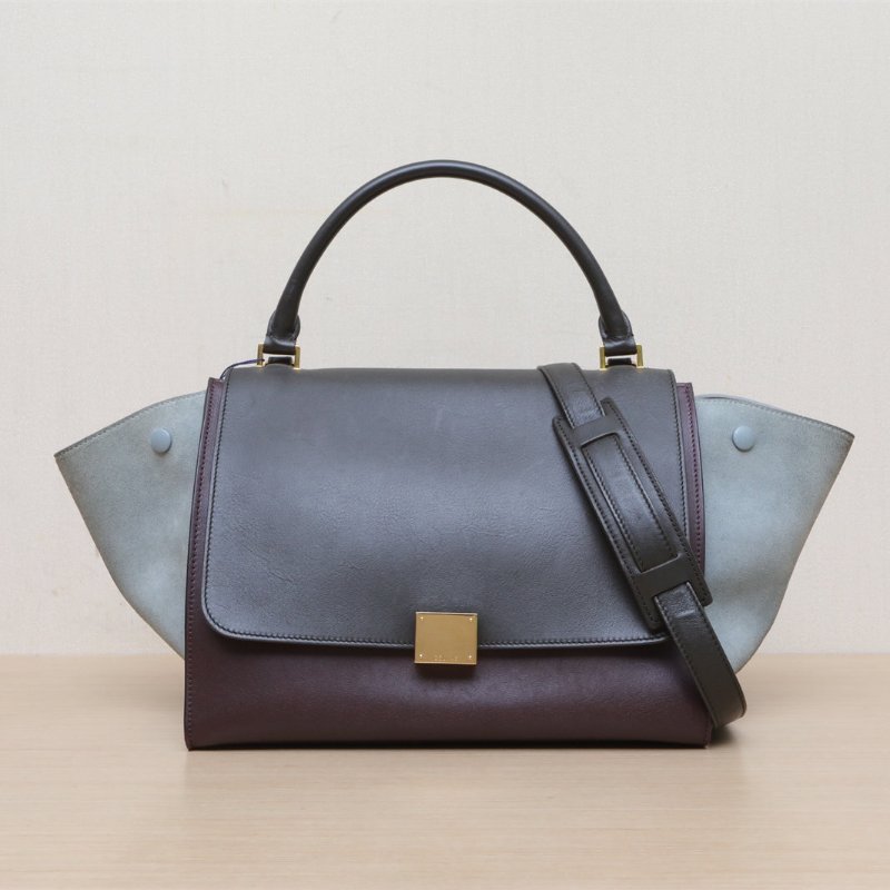 CELINE Trapeze秋千包中號30拼色牛皮金扣肩背包-1