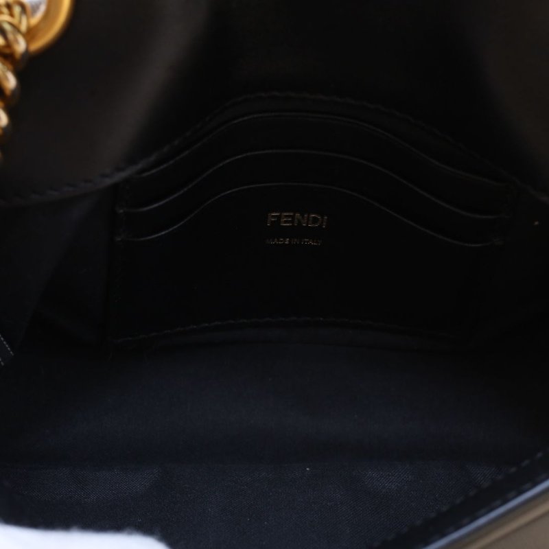 FENDI Baguette法棍包Mini黑色羊皮肩背包-3