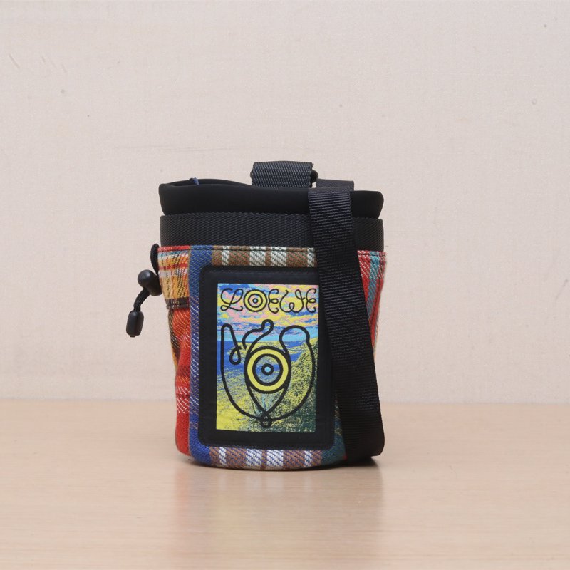 LOEWE 彩色帆布銀扣水桶單肩包肩背包-1